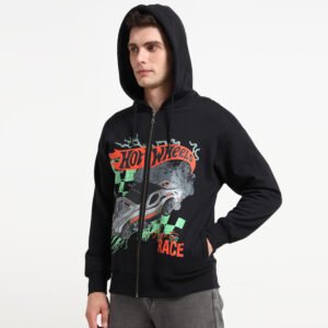 HOT WHEELS ZIP-UP BLACK HOODIE